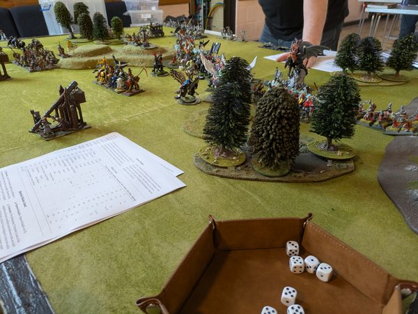 Warmaster game at Night Owls